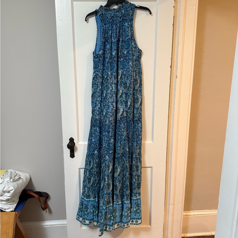 Blue Sleeveless Maxi Dress